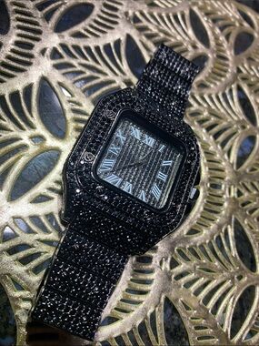 Luxury Black ice flashy Dress Watch - unisex resizable